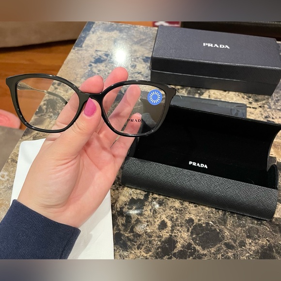 Prada Eyeglasses VPR02ZV 1AB101 NWT BLACK 👓🤓 - Picture 1 of 14